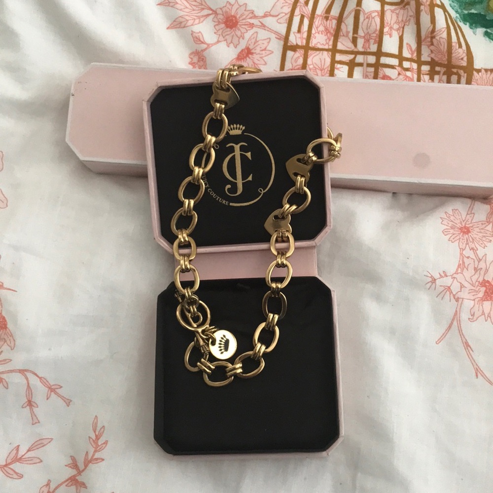Juicy Couture Heart Link Charm Necklace